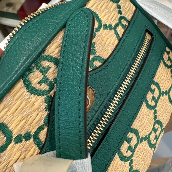 ❌SOLD❌ NEW Green Ophidia GG Supreme Raffia Shoulder Crossbody Bag - Picture 10 of 10